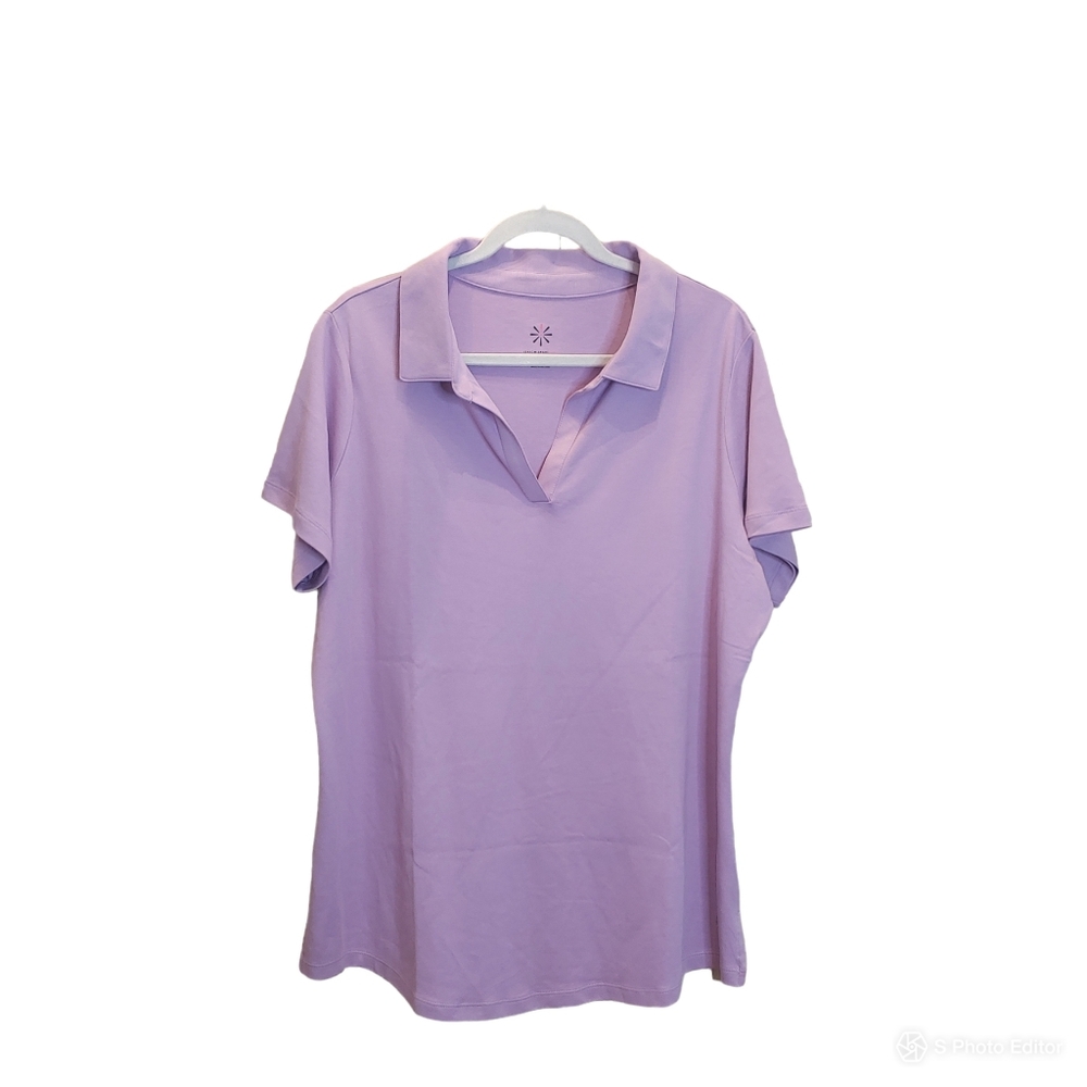 Isaac Mizrahi Live Essential women tunic lavander cotton pima top blouse size 1X